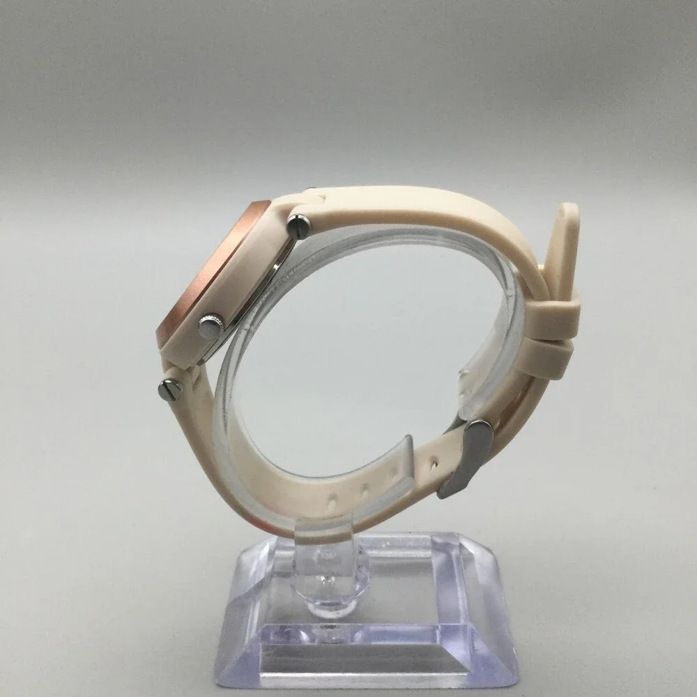 Armitron Pro Sport Womens Watch 32mm Rose Gold Tone Beige Resin New Battery